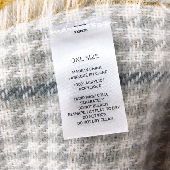 TROUVÉ Reversible Hooded Plaid Cape Shawl - Picture 9 of 11